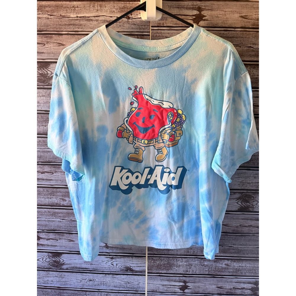 Kool-Aid Women's Short-Sleeved Tee Size XXXL Blue Tie-Dye Graphic